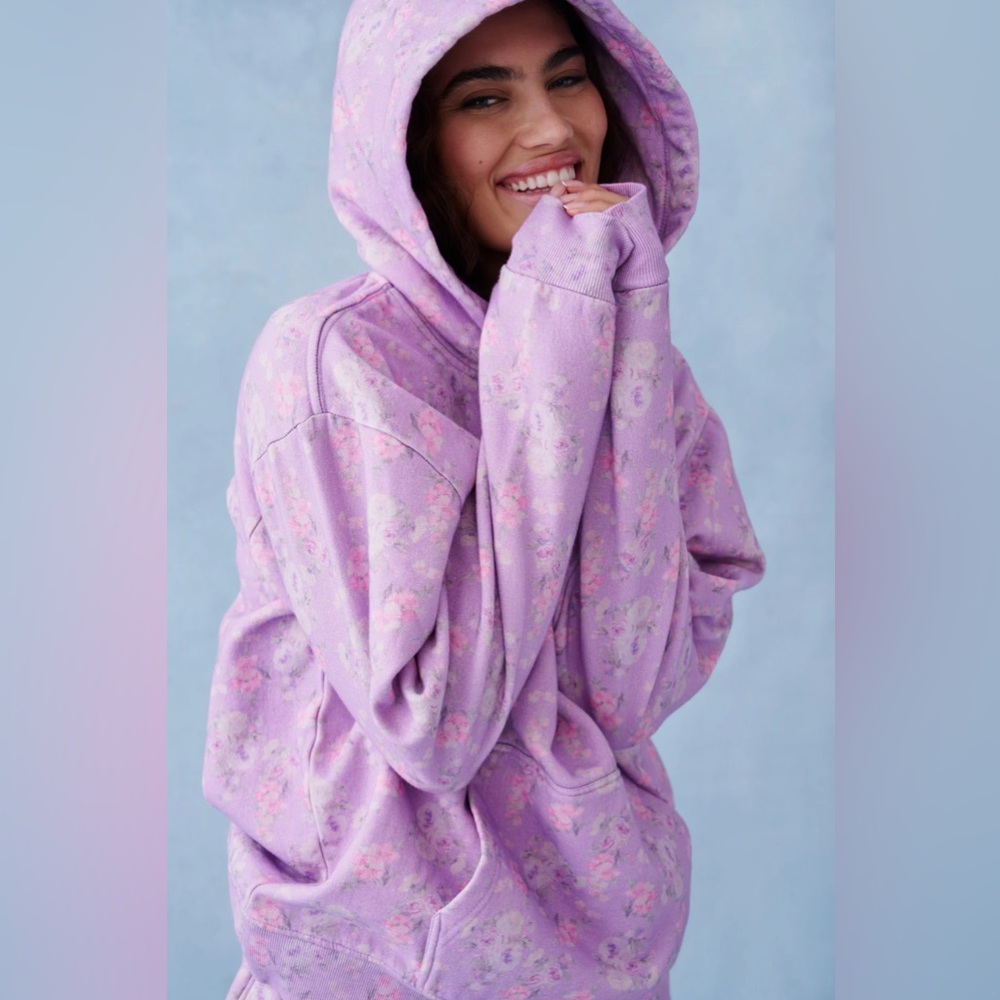 LoveShackFancy Nacova Floral Cotton Hoodie